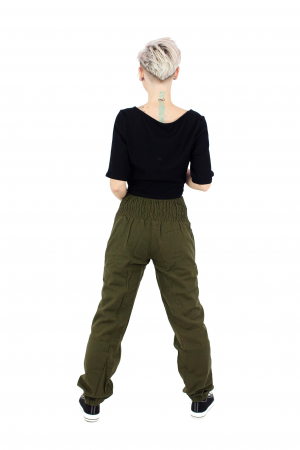 Pantaloni cu buzunare laterale si broderie [3]