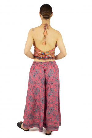 Pantaloni cu croi lejer din material fluid si fir auriu - Model 12 [3]