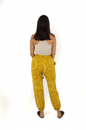 Pantaloni cu print Mandala all over- Petrol [3]