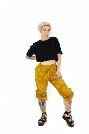 Pantaloni cu print Mandala - Petrol [5]