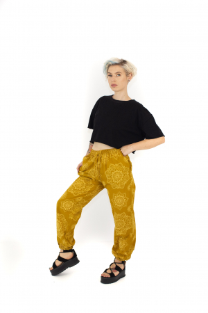 Pantaloni cu print Mandala - Petrol [4]