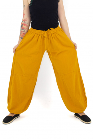 Pantaloni din bumbac cu doua buzunare - Khaki [0]