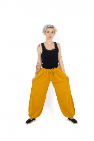 Pantaloni din bumbac cu doua buzunare - Khaki [1]