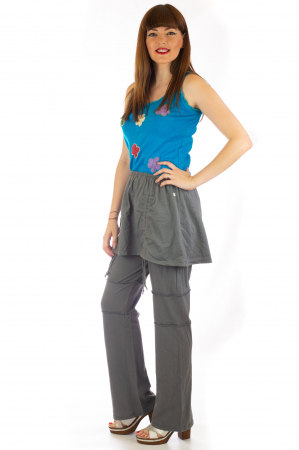 Pantaloni din bumbac cu fusta - Gri [2]