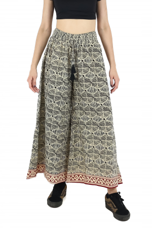 Pantaloni din bumbac evazati cu elastic si snur in talie - Model 10 [0]