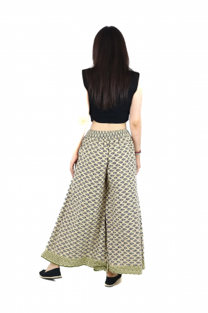 Pantaloni din bumbac evazati cu elastic si snur in talie - Model 8 [4]
