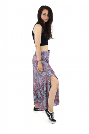 Pantaloni din material fluid petrecuti cu print floral - Model 21 [2]