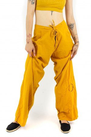 Pantaloni - Pantaloni drepti cu nasture si fermoar cu buzunare - Khaki