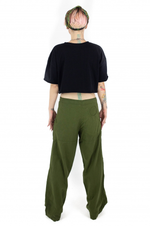 Pantaloni drepti cu nasture si fermoar cu buzunare - Khaki [3]