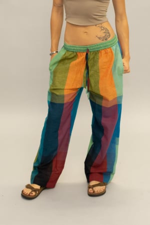 Pantaloni - Pantaloni drepți din bumbac - Multicolor 1
