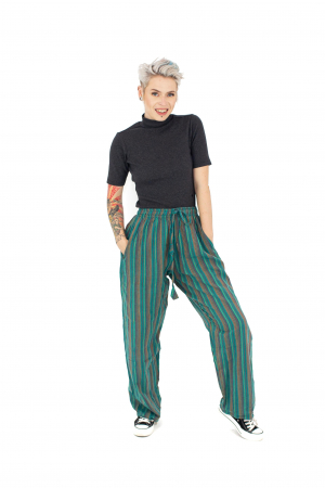 Pantaloni drepti in dungi cu buzunar la spate [1]