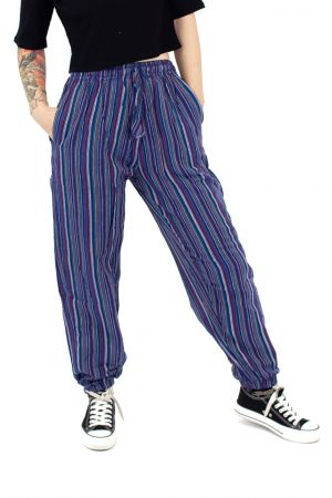 Pantaloni drepti in dungi cu buzunar la spate [0]