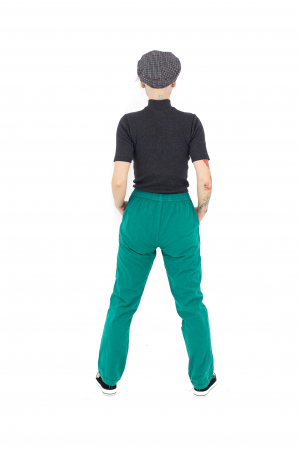 Pantaloni intr-o culoare cu croi drept - Turquoise (M) [3]