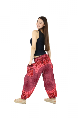 Pantaloni lejeri Jasmine cu print all over - Verde [5]