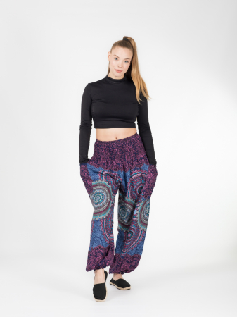 Pantaloni Jasmine cu print mandala și motive florale [5]