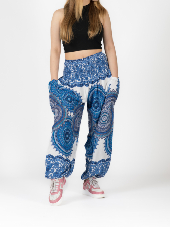 Pantaloni - Pantaloni Jasmine cu print mandala și motive florale