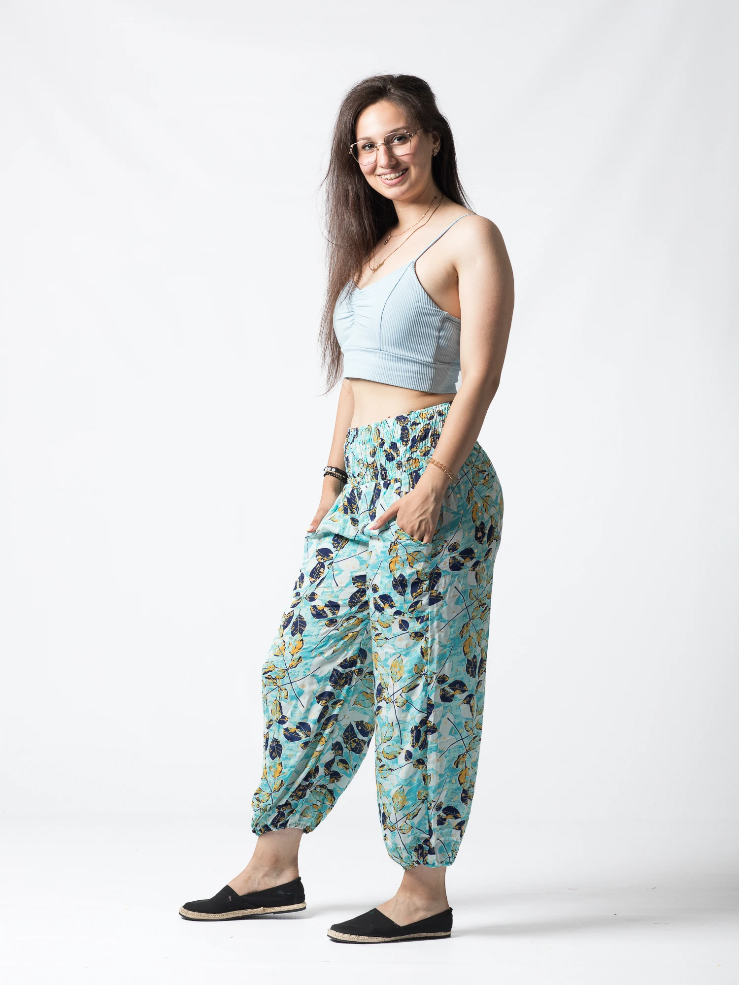 Pantaloni Jasmine din material fluid - Produs Unicat 5 [2]