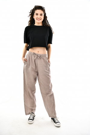 Pantaloni lejeri cu croi drept - Bej [6]