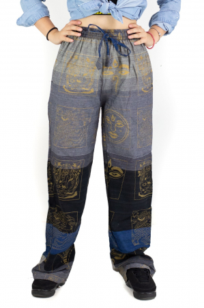 Pantaloni lejeri cu motive hinduse - Magenta si rosu [0]