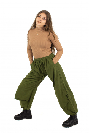 Pantaloni lejeri intr-o culoare - Rosu [2]