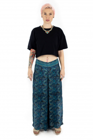 Pantaloni lungi cu print - MEPA0010 - Albastru [1]