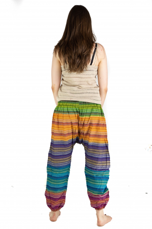 Pantaloni multicolori cu talie inalta din bumbac - Unicat - Model 14 [2]