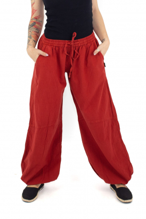 Pantaloni one color cu elastic pe picior - Negru [0]