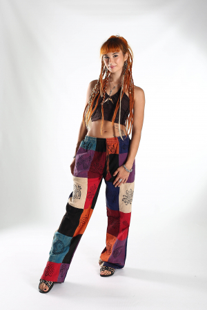 Pantaloni patch din bumbac cu imprimeu  - Model Surpriză [2]