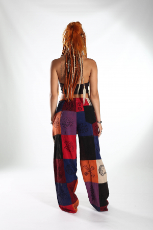 Pantaloni patch din bumbac cu imprimeu  - Model Surpriză [5]