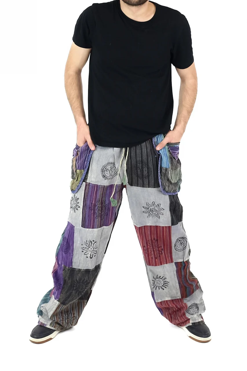 Pantaloni Patch unicat cu buzunare supradimensionate - Surpriză [10]