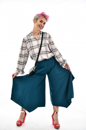 Pantaloni Petal Tips - Albastru Prafuit [5]