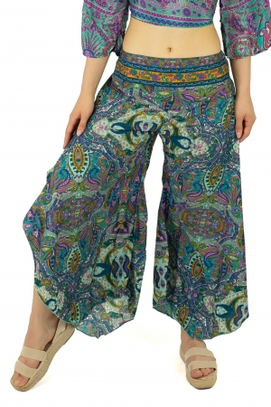 Pantaloni - Pantaloni Petal Tips din material fluid - Model 3