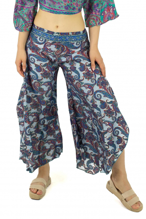Pantaloni - Pantaloni Petal Tips din material fluid - Model 3