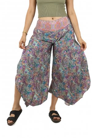 Pantaloni - Pantaloni Petal Tips din material fluid - Model 3