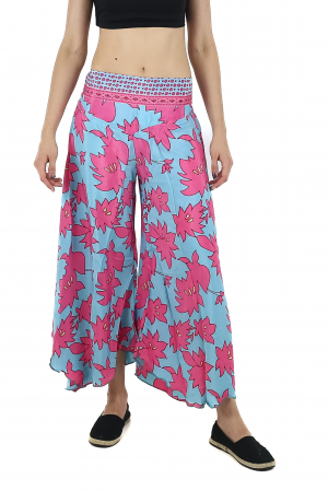 Pantaloni - Pantaloni Petal Tips din material fluid - Model 49