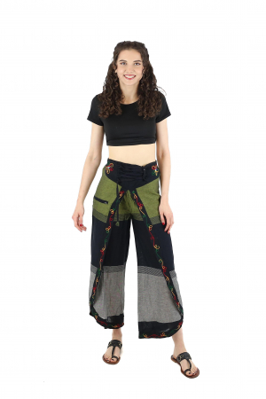 Pantaloni Sary cu broderie - Menta [1]