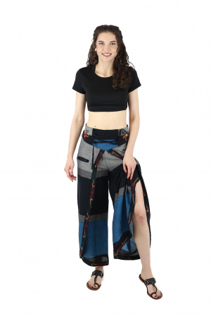 Pantaloni Sary cu broderie - Menta [1]