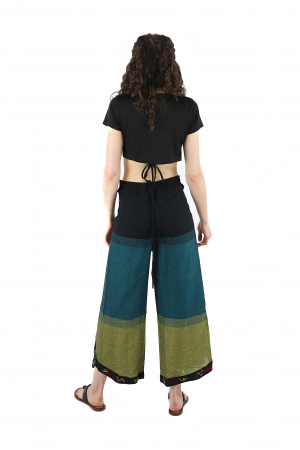 Pantaloni Sary cu broderie - Menta [4]