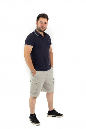 Pantaloni scurti Cargo - Negru [2]