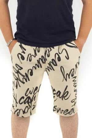 Pantaloni scurti de barbati cu print - Albastru - 21P06 [0]