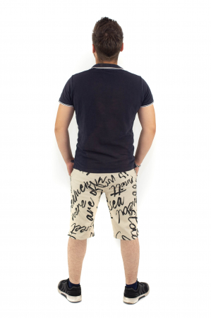 Pantaloni scurti de barbati cu print - Albastru - 21P06 [3]
