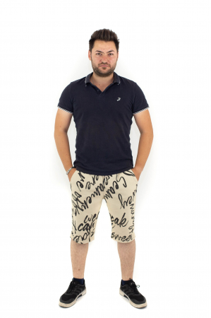 Pantaloni scurti de barbati cu print - Albastru - 21P06 [1]