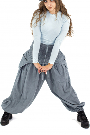 Pantaloni baggy cu buzunare supradimensionate - Gri [0]