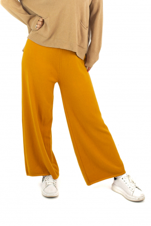 Pantaloni sport cu talie inalta - Mustar 22N25D [0]