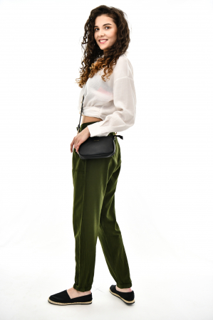Pantaloni subtiri de vara cu snur - Verde [5]