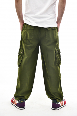 Pantaloni tip cargo din bumbac - Albastru [7]