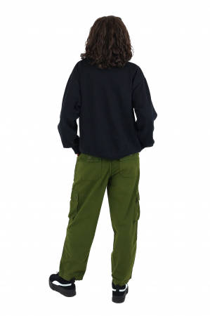 Pantaloni tip cargo din bumbac - Albastru [4]