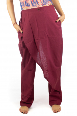 Pantaloni tip fusta din bumbac - Visiniu SH-92 [0]