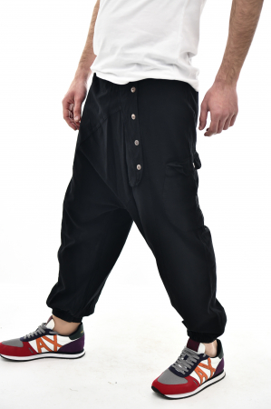 Pantaloni tip salvar cu nasturi - Verde [4]