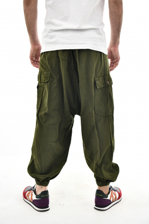 Pantaloni tip salvar cu nasturi - Verde [3]